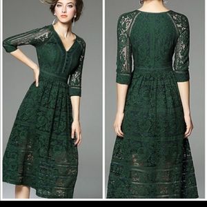 Metisu Green Lace Dress